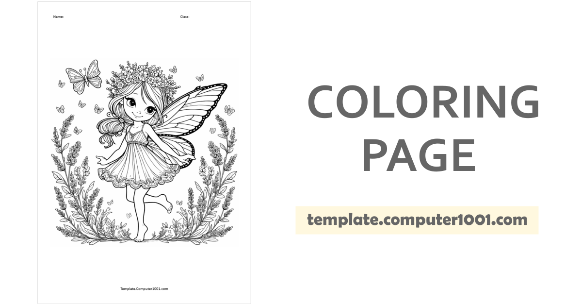 Fairy Coloring Page PDF C40
