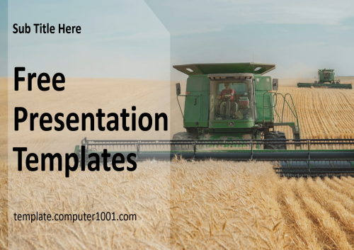 Wheat Combine Harvester Agrotechnology Ppt Template Free