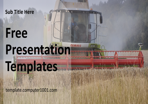 Wheat Harvester Agrotechnology Ppt Template Free