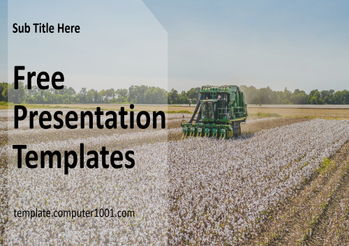 Cotton Harvester Agrotechnology PPT Template