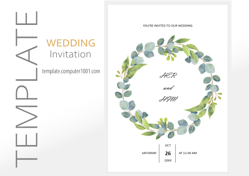 Wedding Invitation Template Word 05 Aesthetic Green