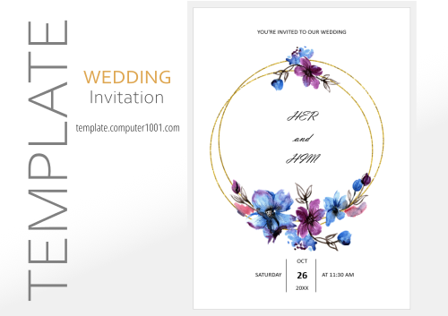 Wedding Invitation Template Word 06 Elegant Blue