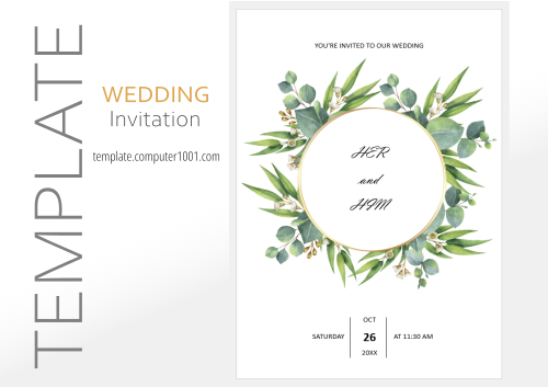 Wedding Invitation Template Word 07 Elegant Green