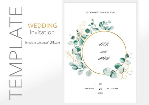 Wedding Invitation Template Word 08 Aesthetic Green