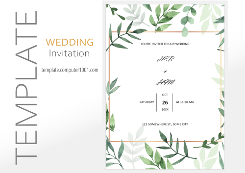 Wedding Invitation Template Word 09 Luxury Green