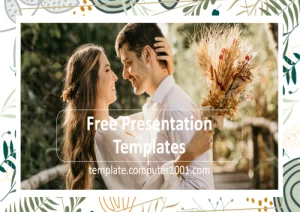 W21 floral wedding ppt template computer1001