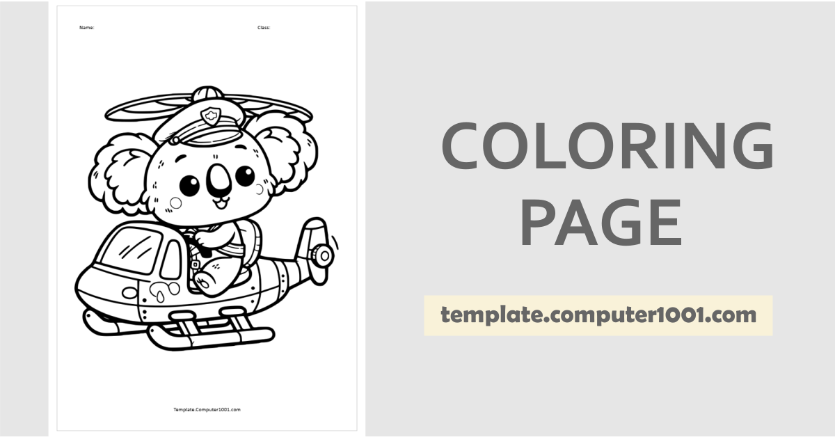 Cute Koala Coloring Page PDF C43