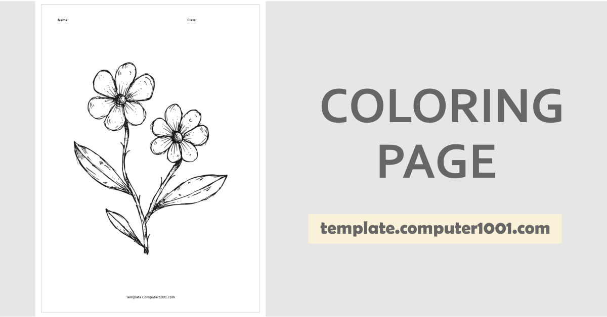 Easy Flower Coloring Page PDF C44