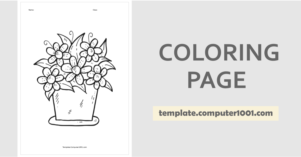 Potted Flowers Coloring Page PDF C45