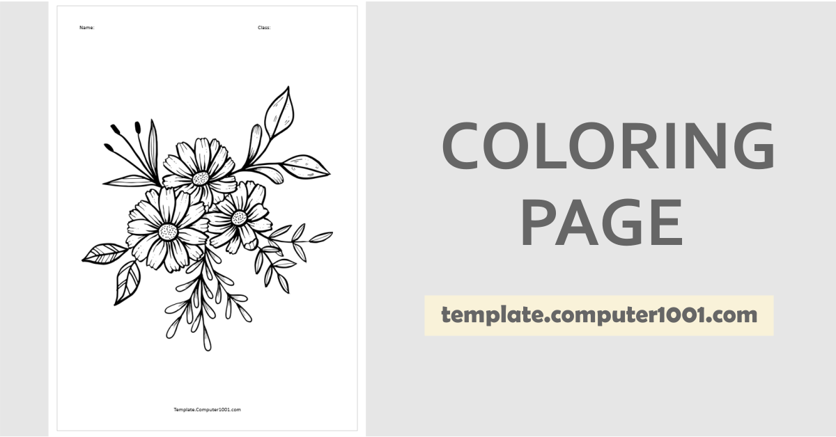 Flower Arrangement Coloring Page PDF C48