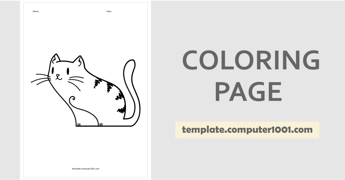 Cute Cat Coloring Page PDF C50
