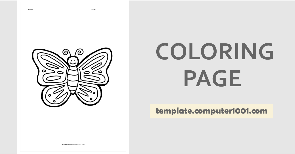 Cute Butterfly Coloring Page PDF C51