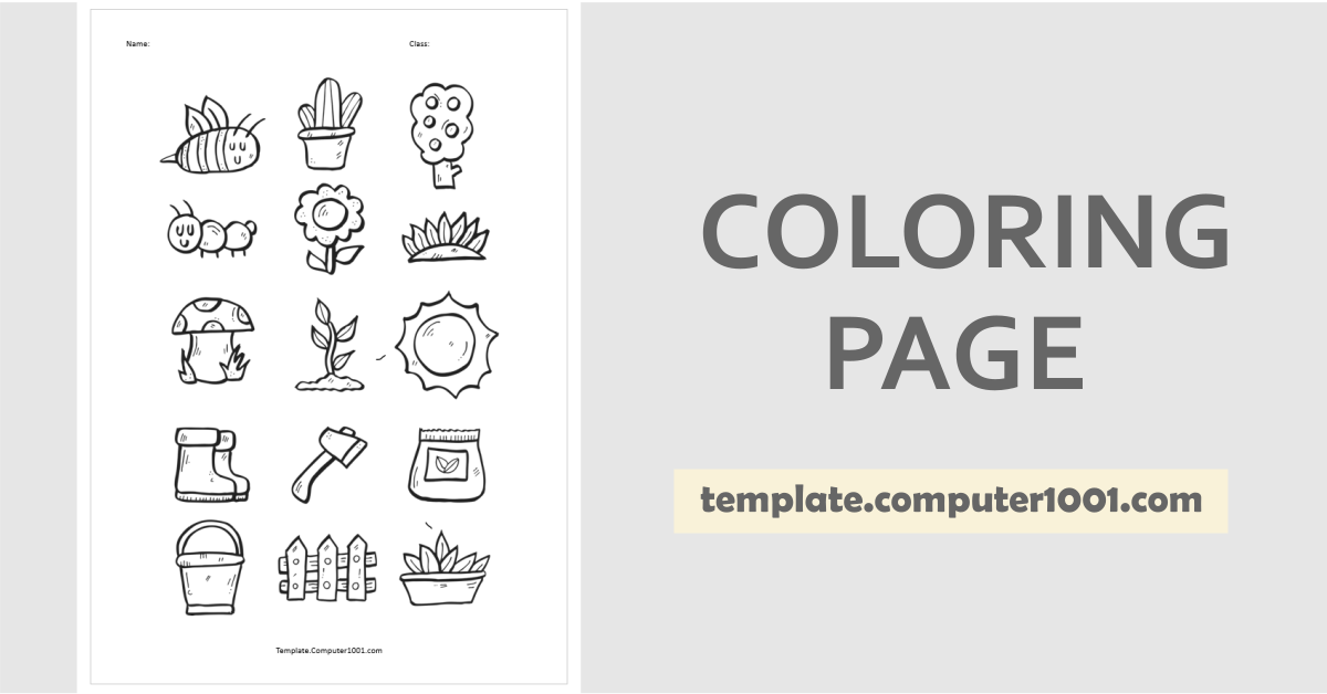 Spring Gardening Coloring Page PDF C52