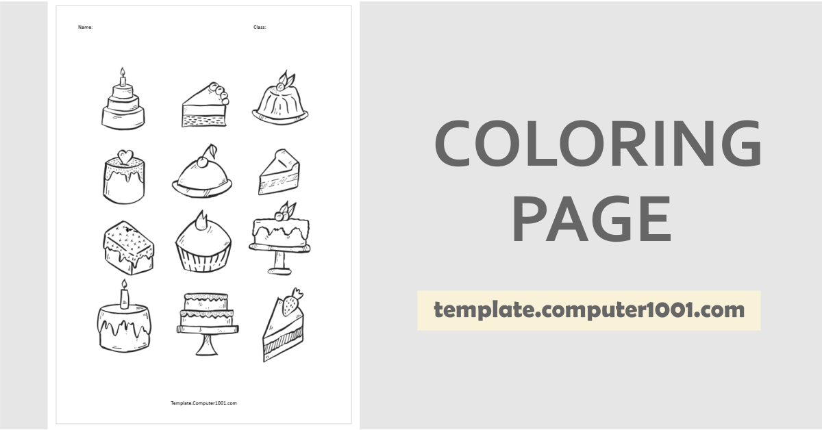 Desserts Coloring Page PDF C55