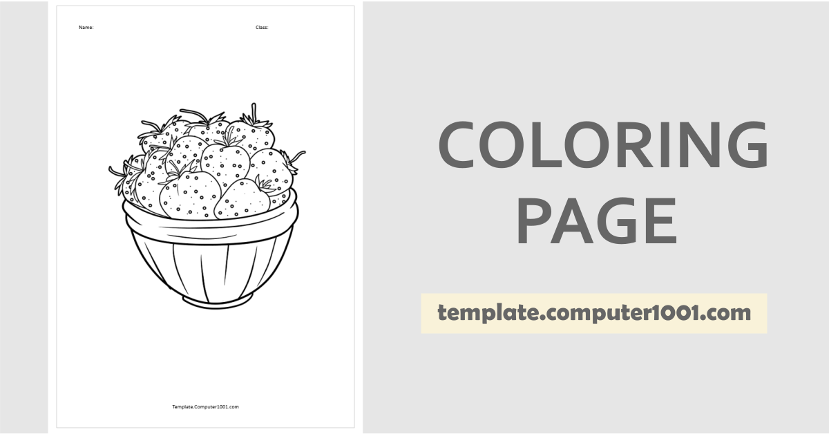 Strawberries Coloring Page PDF C57
