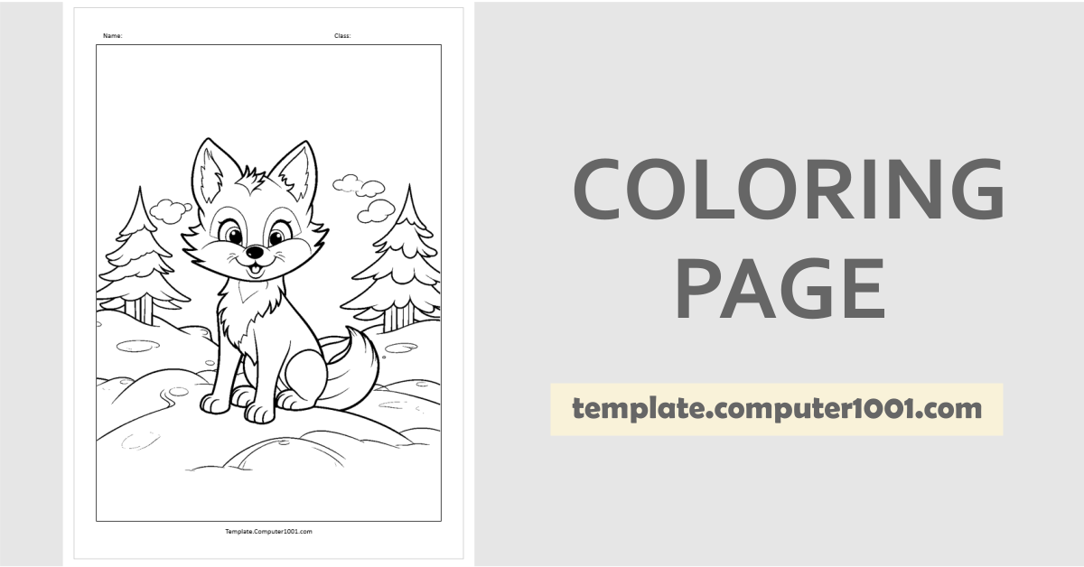 Winter Fox Coloring Page PDF C58
