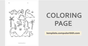 C61 Cute Dinosaurs Coloring Page PDF Gambar Mewarnai Dinosaurus Lucu Computer1001