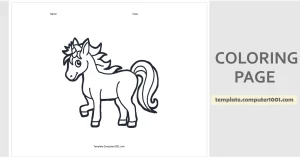 C66 Simple Unicorn Coloring Page PDF Gambar Mewarnai Unicorn Computer1001