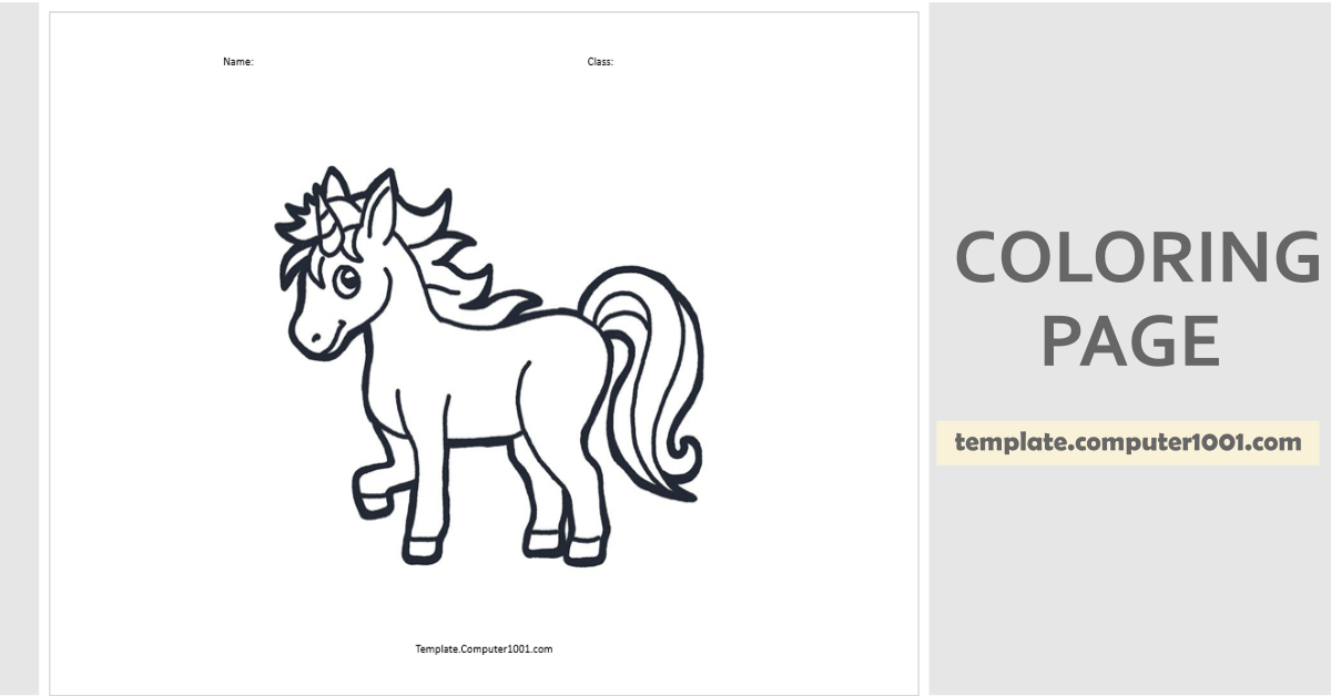 Unicorn Coloring Page PDF C66