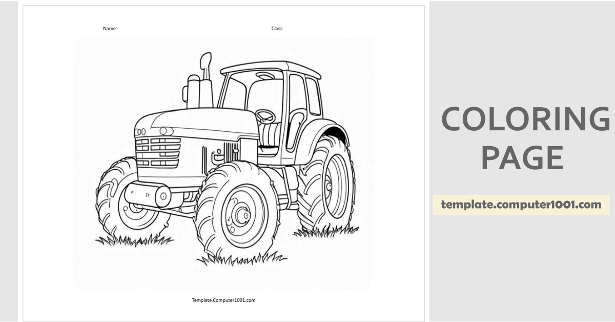 Tractor Coloring Page PDF C71