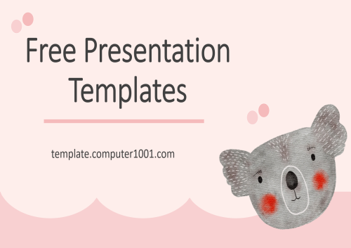 Cute Pink PPT Template Koala