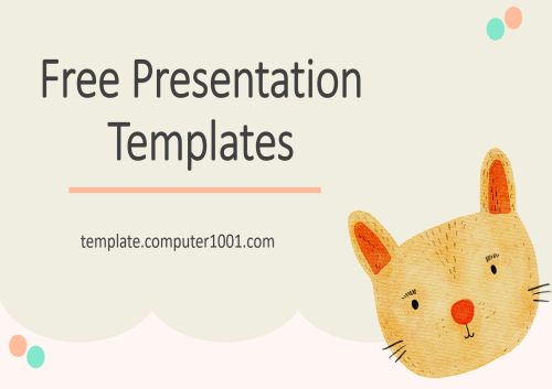 Cute PPT Template Orange Cat