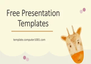 24 Cute Giraffe PPT Template Gratis PowerPoint Kartun Jerapah Lucu
