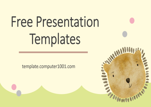 Free PPT Template Cute Lion