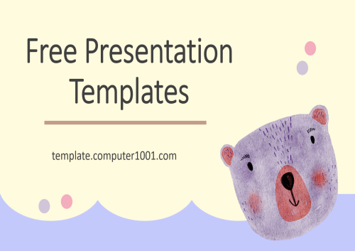 27 Cute Purple Bear PowerPoint Template Design for Kids - Template PPT Lucu Gratis Beruang Ungu