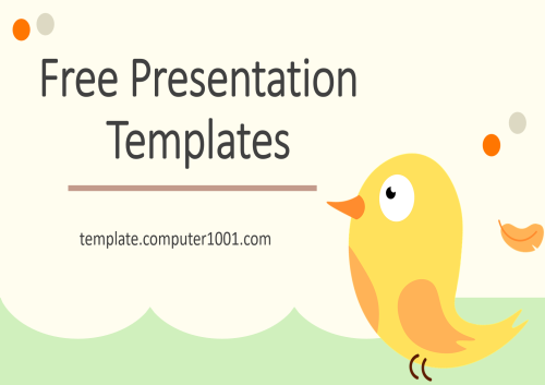 Free PPT Template Cute Bird