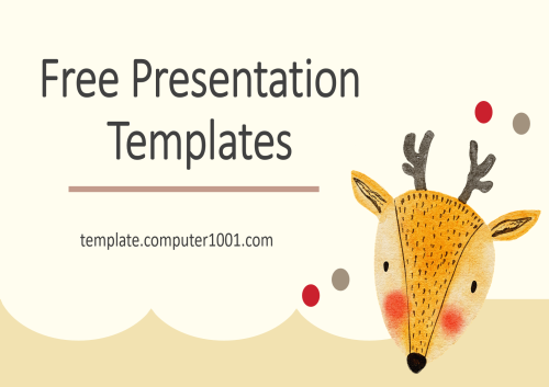 Free PPT Template Cute Deer