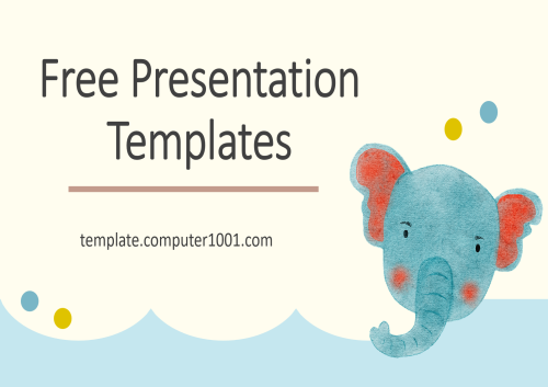 Free PPT Template Cute Elephant