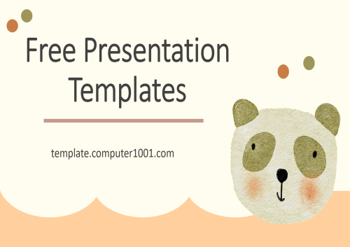 Free PPT Template Cute Panda